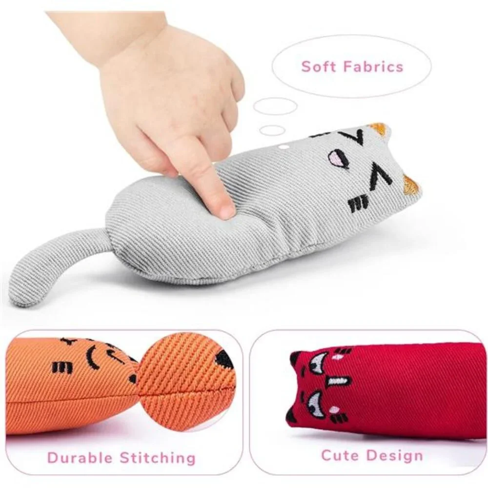 5Pcs Bite Resistant Catnip Toy for Cats,Catnip Filled Cartoon Mice Cat